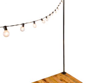 IYN Tin Stands Hang String Lights - IYN Pole Stands (black) - Hang string lights, shading or privacy screening