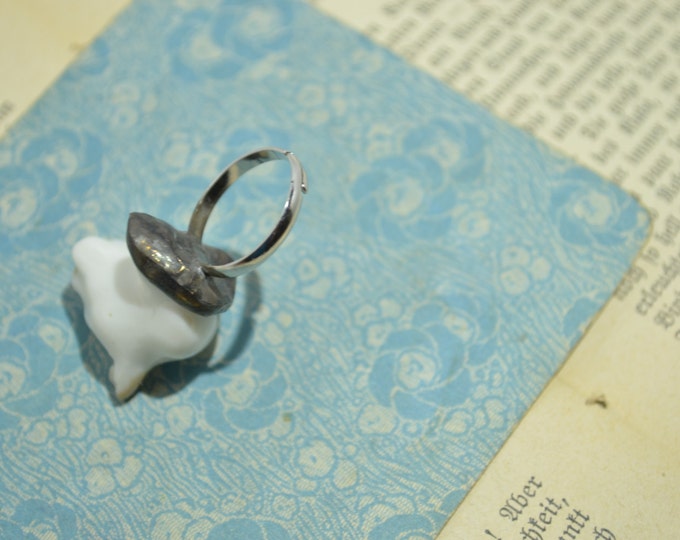 Porcelain ring the dog head from vintage Soviet statue