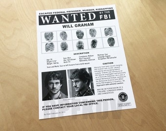 FBI Hannibal Wanted Poster for Will Graham