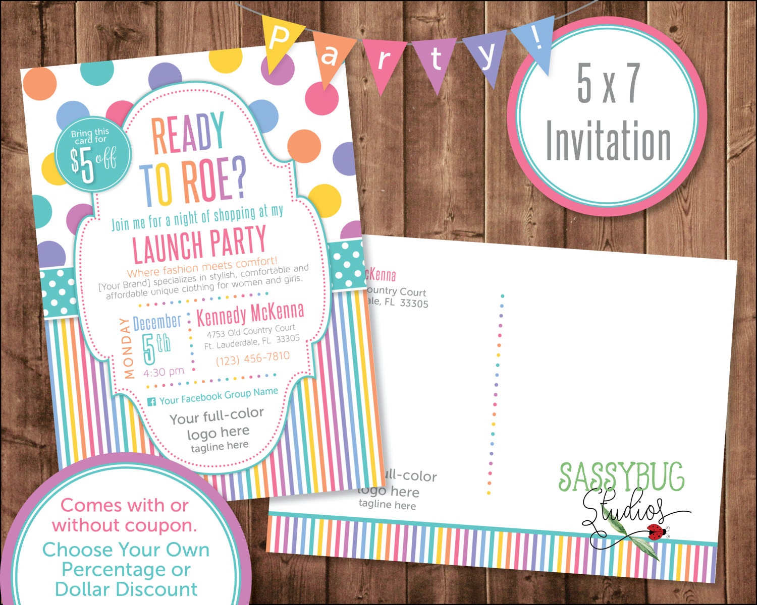 Launch Party Postcard Invitation Personalized 5x7 inches