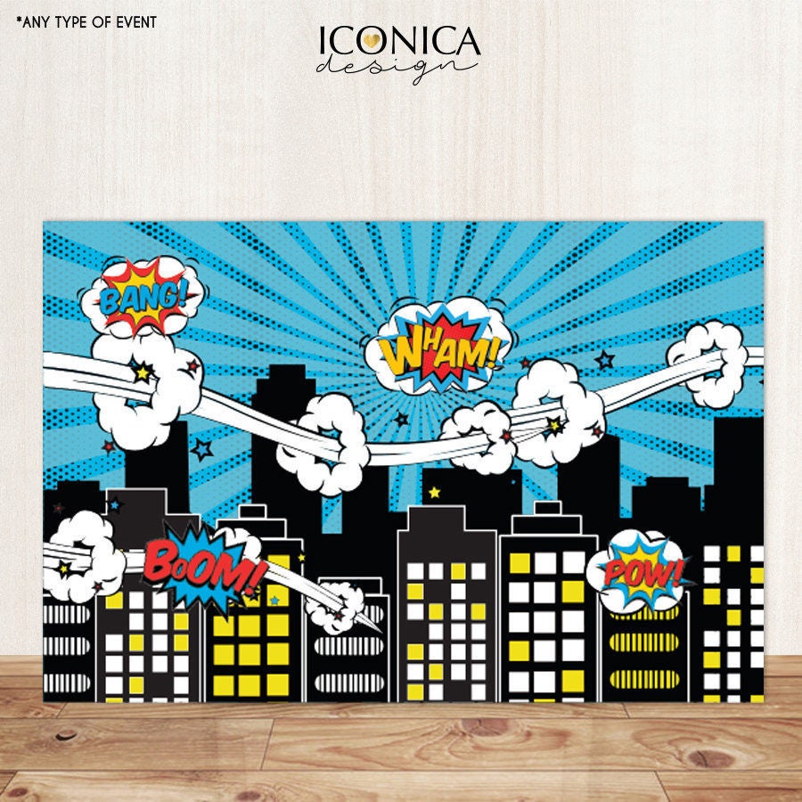 Backdrops for parties, Superhero backdrop, Party printables