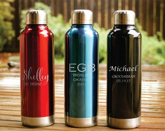 Custom Water Bottle, Monogrammed Water Bottle, Personalized Water Bottle, Engraved Water Bottle, Ring Bearer Gift