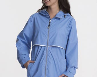 Monogrammed Rain Jacket, Monogrammed Rainjacket, Monogrammed Raincoat - Periwinkle