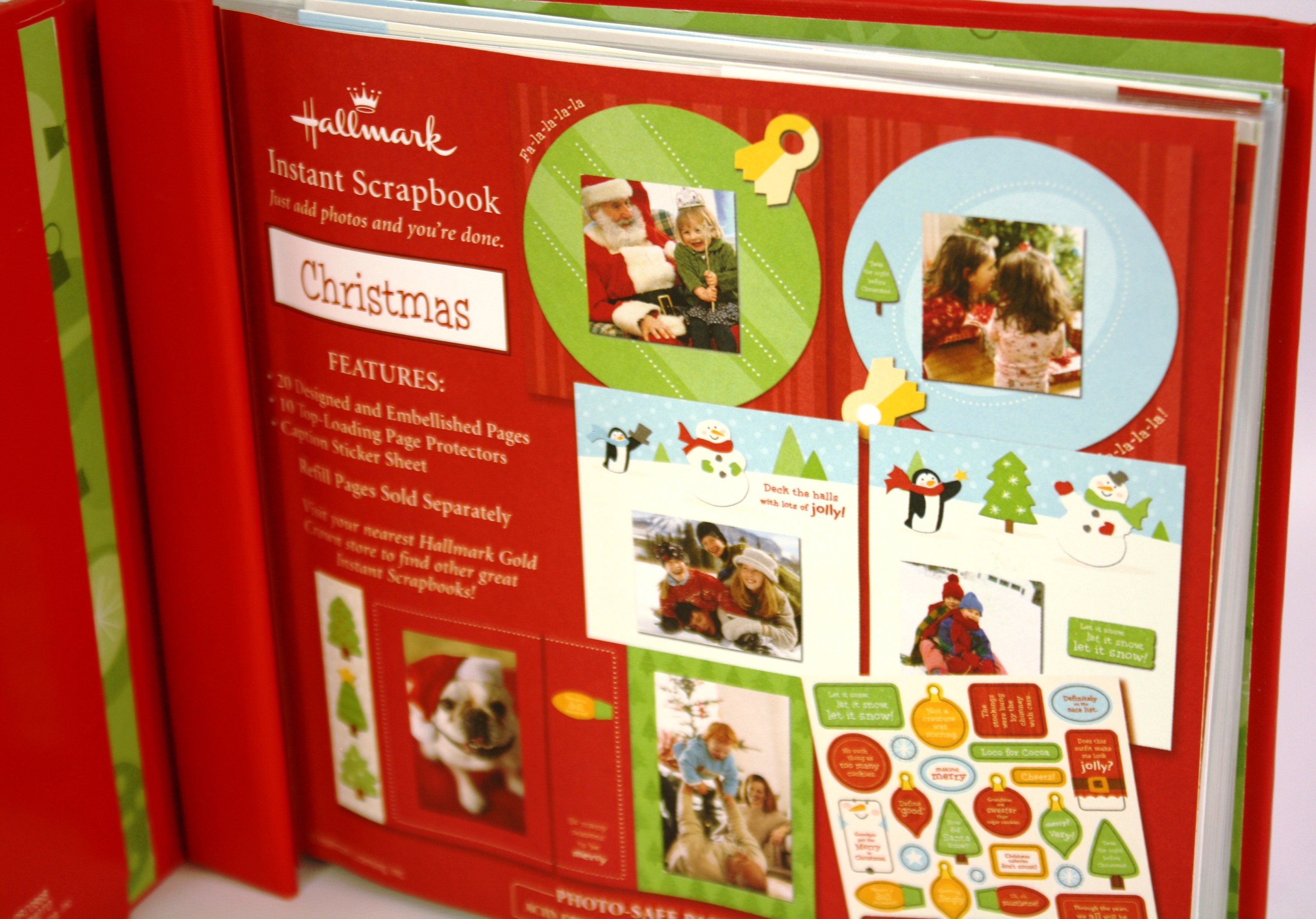 Hallmark Instant Christmas Scrapbook 20 Designed & Embellished Pages
