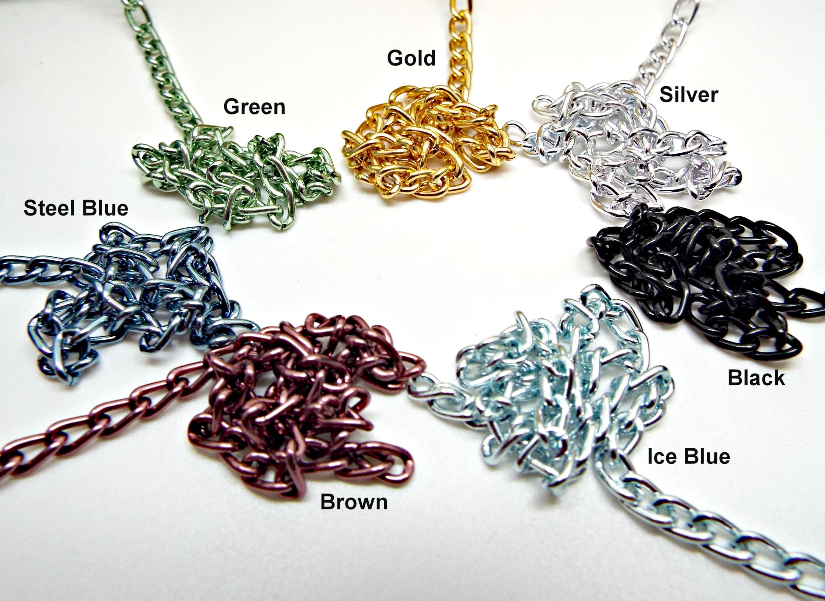 36in Aluminum Chain Anodized Aluminum 7 Colors 6x3.6mm