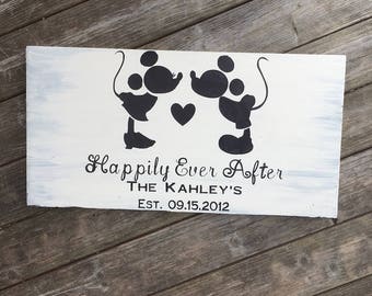 Disney Family Sign - Family Sign – Disney Wedding Gift – Disney Wedding Sign – Disney Anniversary Sign - Family Name Sign