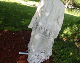festival lace coat, hippie chic duster, Dress coat, fitted coat, boho jeans duster, hippie duster, Stevie Nicks coat