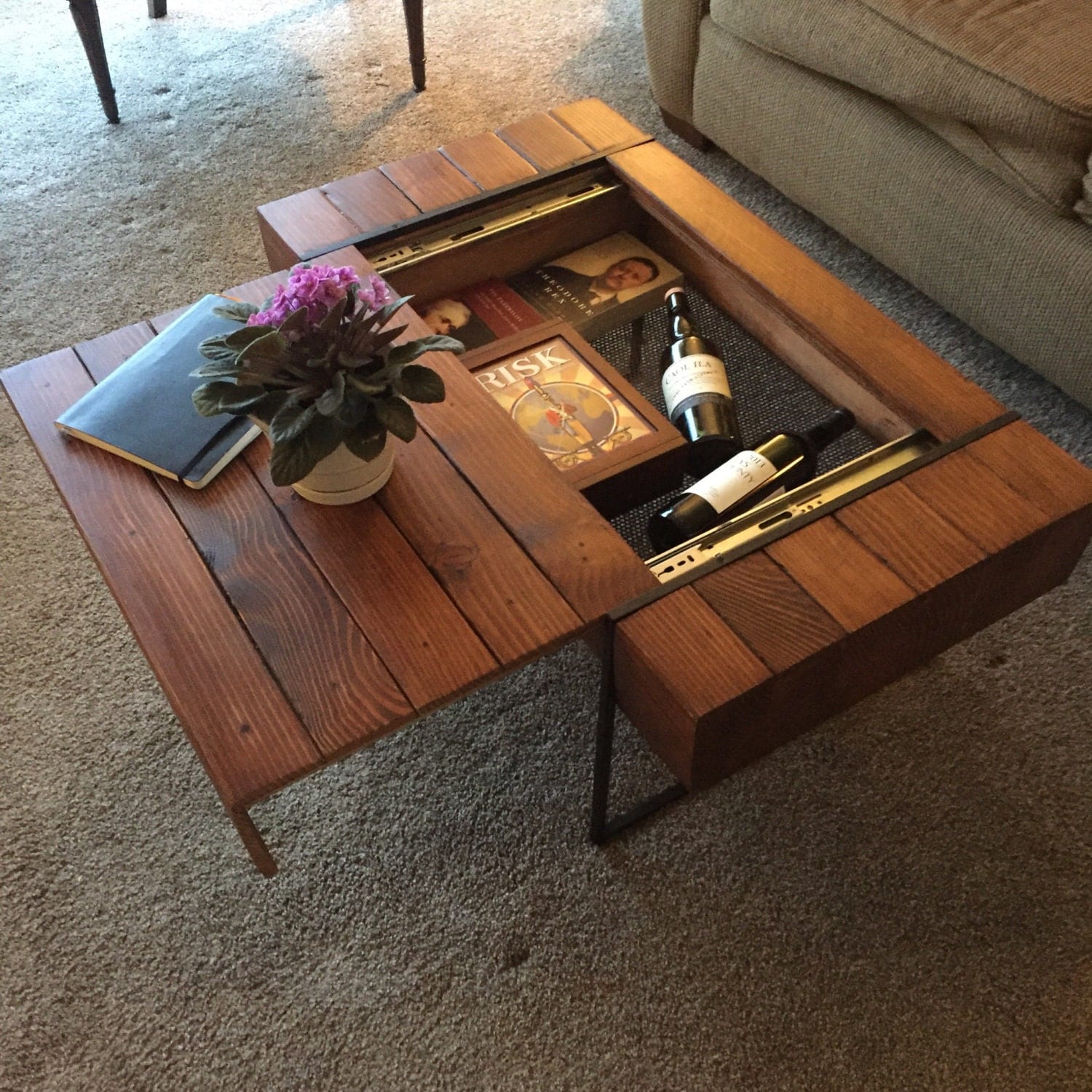 Diy Coffee Table With Storage - 6 Step by Step Tutorials on DIY Coffee Tables with Hidden ... / Diy handmade round coffee table: