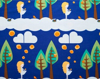 SALE Lillestoff Organic Jersey Cotton 59" x 20" (150 cm x 50 cm) GOTS Certified Organic Knit Fabric Girl with Lights