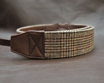 SLR Camera Strap : Glen Check (Maroon)