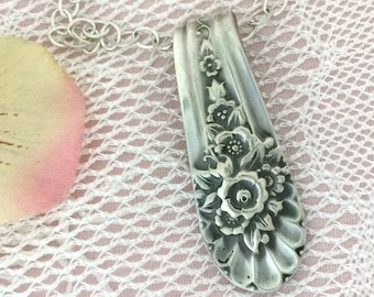 Silver Spoon Pendant, STERLING Necklace, 16 - 30 inch 925 Chain, JUBILEE 1953 Vintage Rogers Upcycled Silverplate Spoon Jewelry Gift