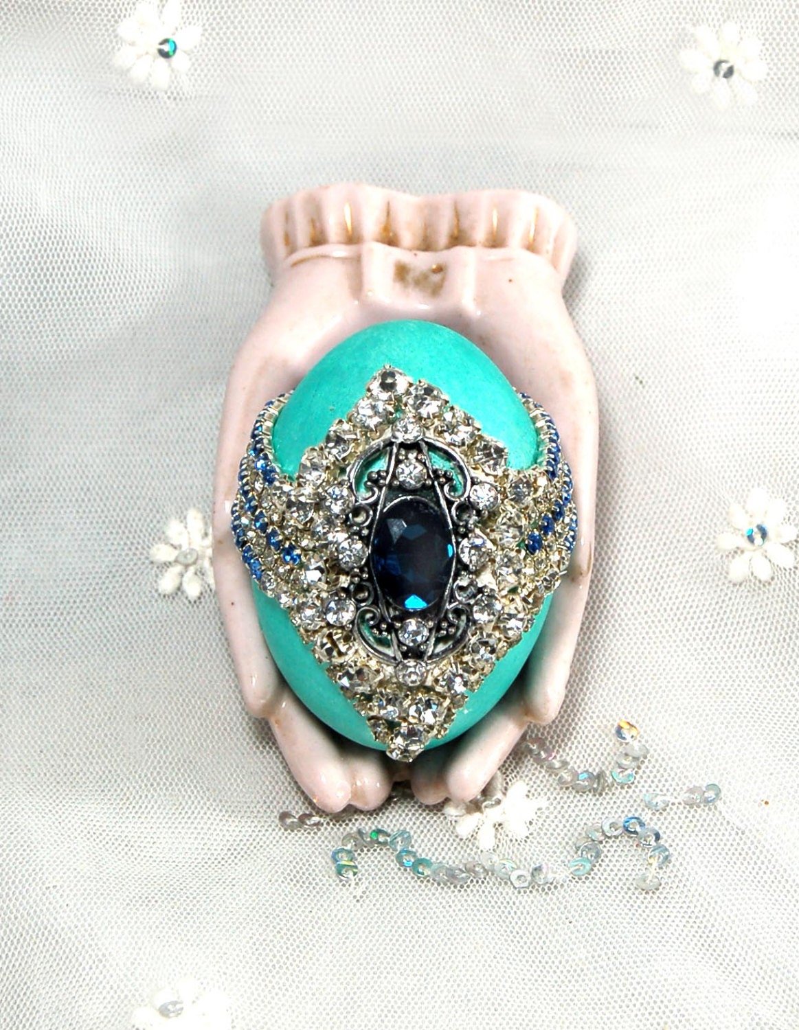 Jeweled Egg Jeweled Easter Egg OOAK Easter Egg Art Egg