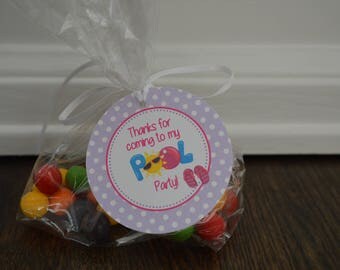Pool Party Favor Tag - Swim Party Favor Tag - Pool Birthday Party - Summer Party - Summer Birthday - Swimming Pool Party - Set of 12
