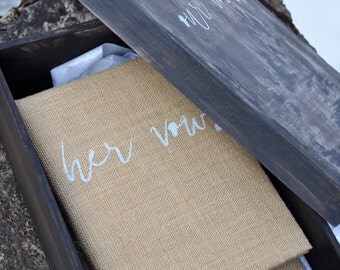 Wedding vows book rustic wedding shabby chic wedding ceremony pocket wedding book personalized wedding gift wedding keepsake calligraphy