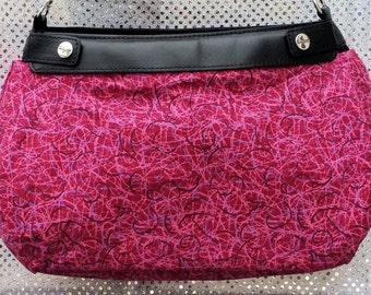 PS 010 Pink Gray Black Swirls Dark Pink Design Suite Skirt COVER ONLY for the 31 Suite Skirt Purse Handmade