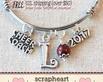 CHEER COACH Gift, 2017 Gift for Cheer Coach, Gifts from Cheer Squad, Cheer Coach Thank You Gift,Personalized Cheerleading Coach Appreciation
