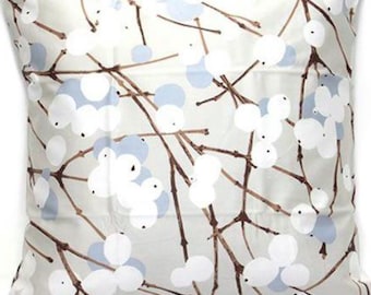 Blue White SATIN Lumimarja pillow case from Marimekko cotton fabric, from Finland