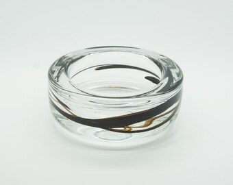 Holmegaard TUNDRA Glass Bowl MICHAEL BANG Danish Design Modern Denmark Handmade 1970s Art Midcentury Mid Century Scandinavian Ashtray