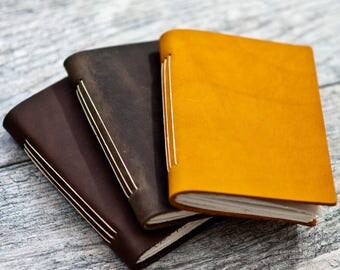 Pocket Leather Journal Notebook Personalized