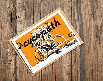 Cycopath Blank Card, Card for Cyclists, Bicycle Card