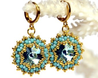 Turquoise Earrings dangle earrings boho jewelry valentines gift for wife crystal earrings everyday earrings dainty earrings simple earrings
