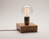 Edison lamp, oak wood lamp, table lamp, edison bulb lamp, edison desk lamp, Christmas present, table lamp wood, Gift for men, gift for wome