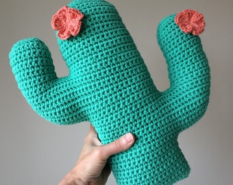 Flower Cactus Cushion Pdf Crochet Pattern - Crochet Cactus Pattern - Crochet Cactus Pillow - Crochet Cushion
