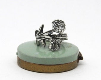 spoon ring, carnation ring, flower ring