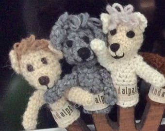 100% Island Alpaca, Hand-Crocheted Alpaca Toy Finger Puppets, Adorable, Wholesome, and Locally Grown and Crafted. Great Gift for Birthday.