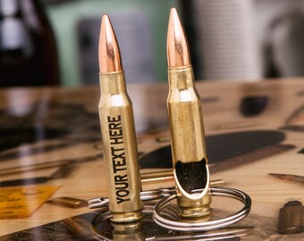 308 Bullet Bottle Opener Keychain made with a Real .308 Caliber Shell Casing