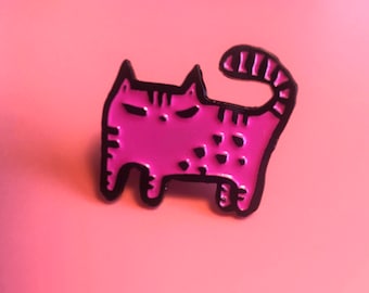 Feminist pussy cat enamel pin | feminist pin | feminist enamel pin | cat enamel pin | cat pin | cat lady pin | pussy grabs back | pink cat