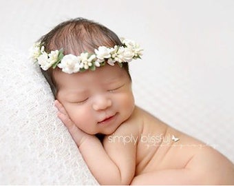Flower Crown, Ivory Crown, Floral Crown, Decorative Headband, Photo Prop, Flower Girl Headpiece