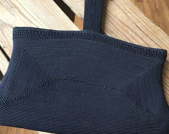 30s navy corde handbag