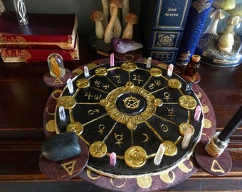 Pagan Wiccan Crystal Divination Altar- Large