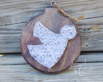 Angel Christmas Ornament String Art, Handmade Christmas Ornament, Wood Christmas Ornament, Christmas Tree Decorations
