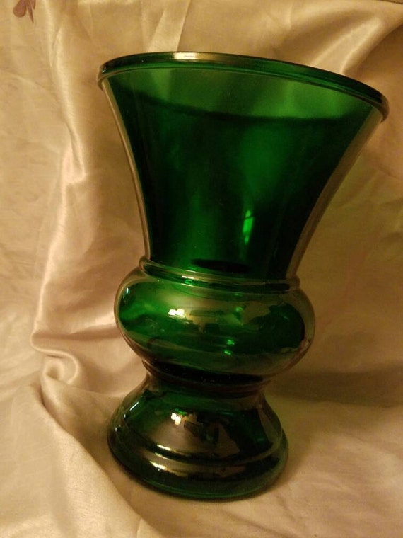 Large Green Glass Vase 