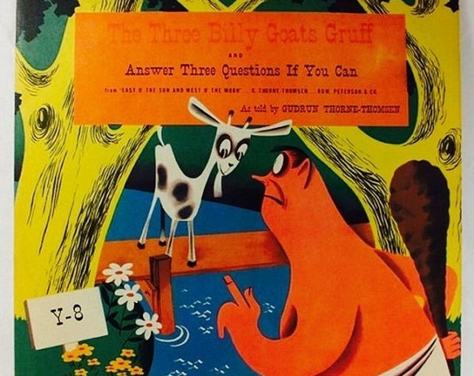 Storewide 25% Off SALE Rare Victor Library of Children Records "The Three Billy Goats Gruff & Answer Three Questions If You Can" by Gudrun T