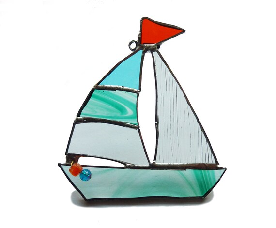 STAINED GLASS BOAT Glass Yacht Scotland Art Sail Boat