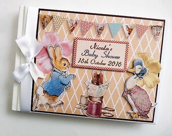 Peter Rabbit Birthday Guest Book Personalised Memory Book '1st Birthday' - any design