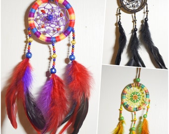 Mini Dream Catcher Chic Bohemian Colourful Feather