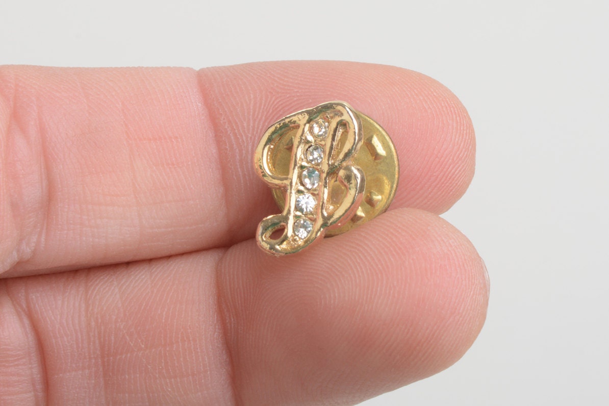 Monogram Initial Pin B Lapel Pin Golden Lapel Pins Suit