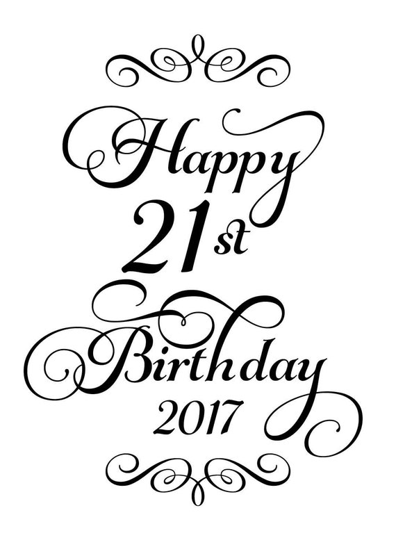 Download IDHB21 Instant Print Download Happy 21st Birthday Wine Label