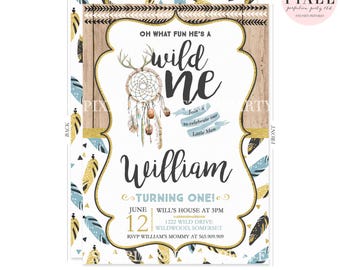 Wild One Birthday Invitation Wild One Invitation Tribal 1st Birthday Invitation Boy 1st Birthday Invitation Wild One 1st Birthday Party