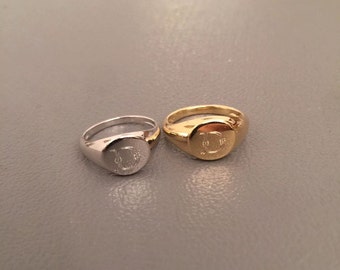 Engraved ring, Personalized Ring, Signet Ring, women ring, Initial ring, Gift for women, Monogram Initial Ring, letter Ring , Pinky ring
