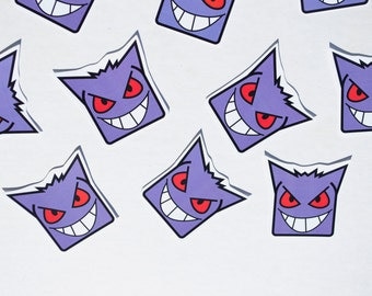 Gengar Pokemon Sticker Handmade Stationery Video Game Character Anime Cartoon Japanese Ghost Type Haunter Gastly Horror Scary Spoopy Art