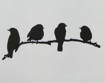 Birds on Branch 2 - Small 12" - Metal Wall Sign - (DD14---)