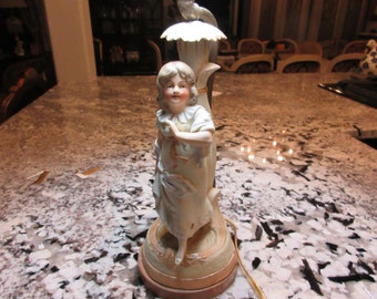 GIRL FIGURAL LAMP with Shade