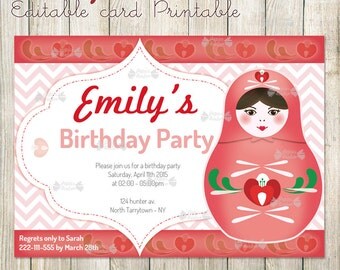 Printable Birthday Cards In Russian | matryoshka party printable personalized russian nesting dolls Printable Birthday Cards In Russian | matryoshka party printable personalized russian nesting dolls