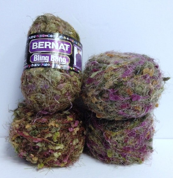 Bernat Variegated Novelty Yarn Destash Bling Bling Crazy Wild