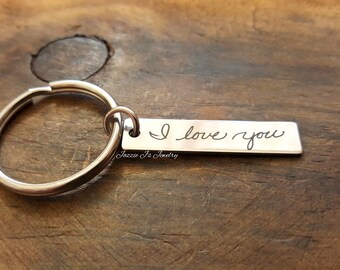 Actual Handwriting Keychain, Customized Keychain, Signature Keychain, Personalized Gift, Handwritten Keychain, In Memory of Gift, Loss Gift